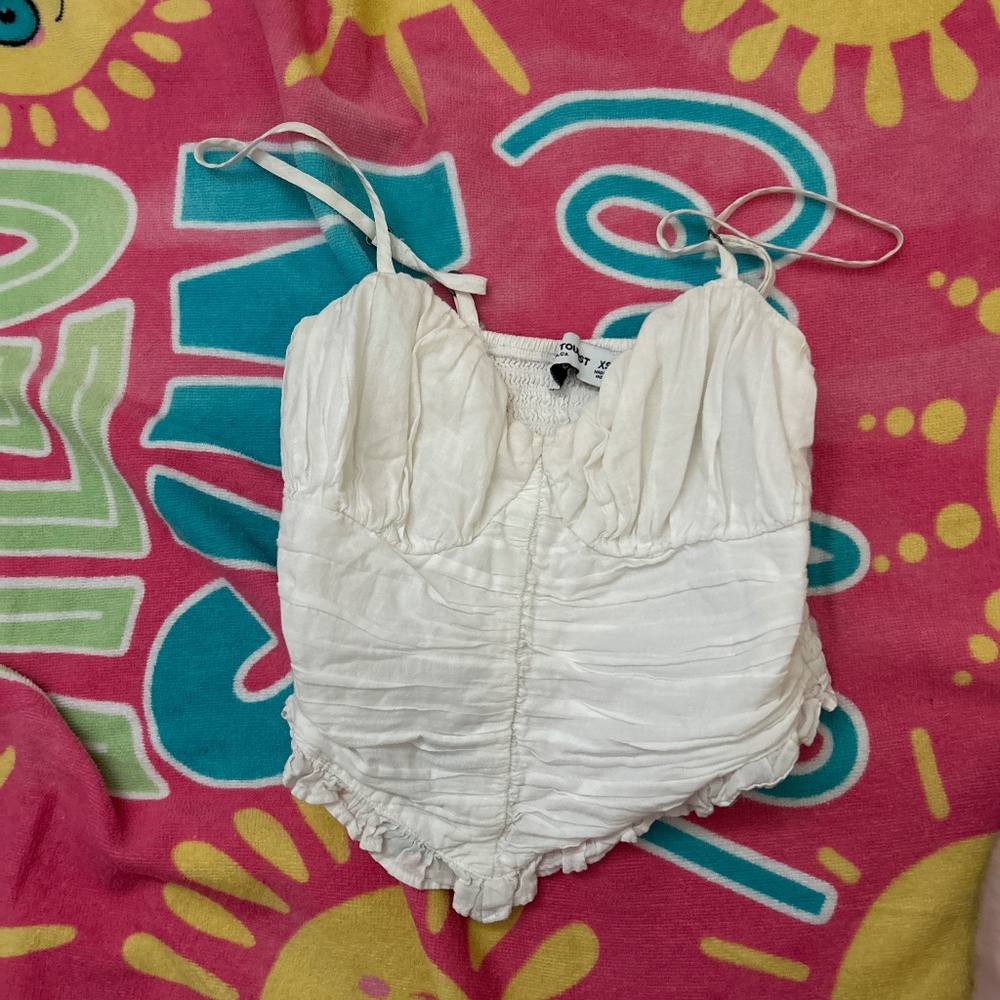 Cinched corset white